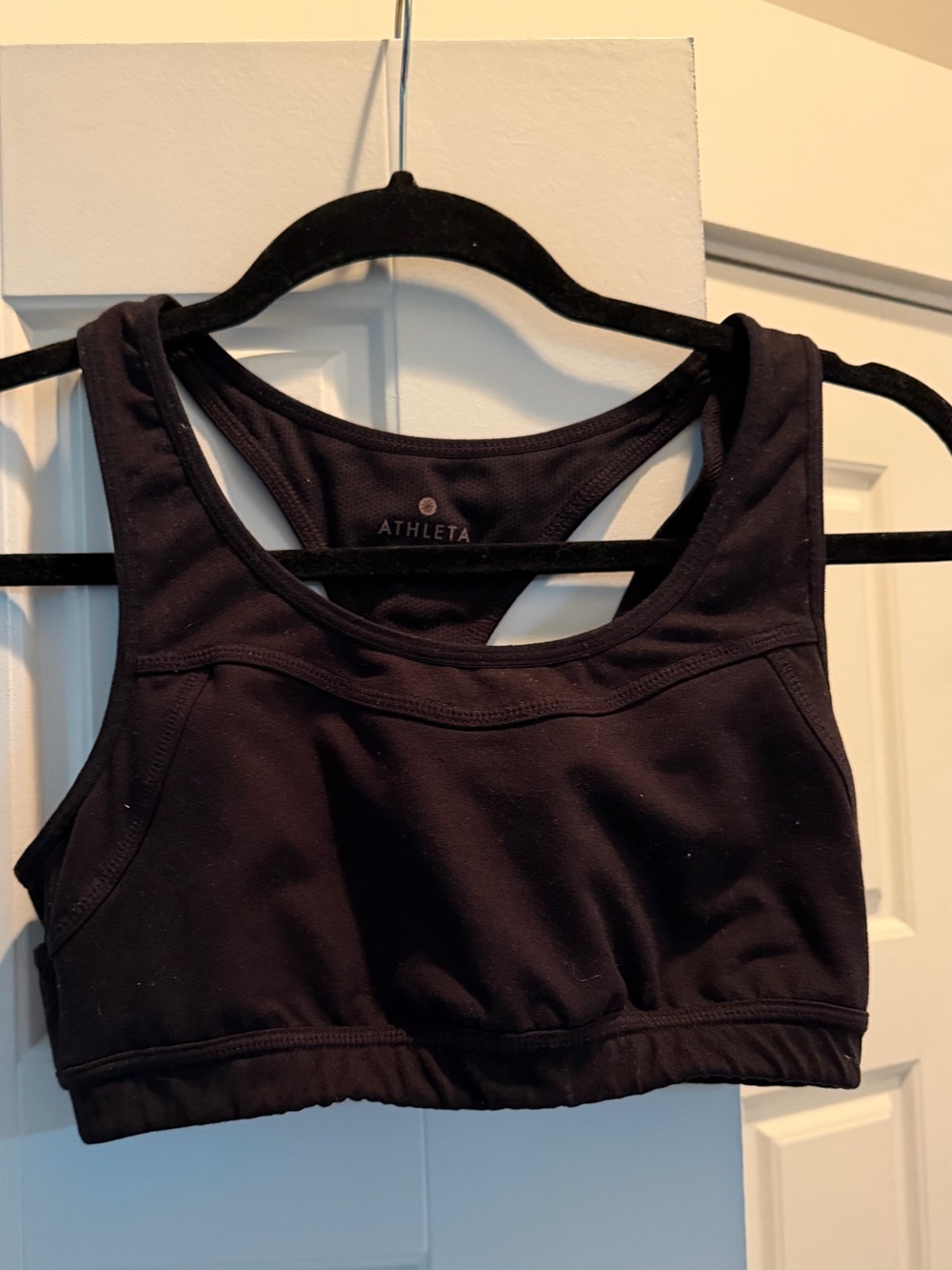Athleta Black Racerback Compression Sports Bra